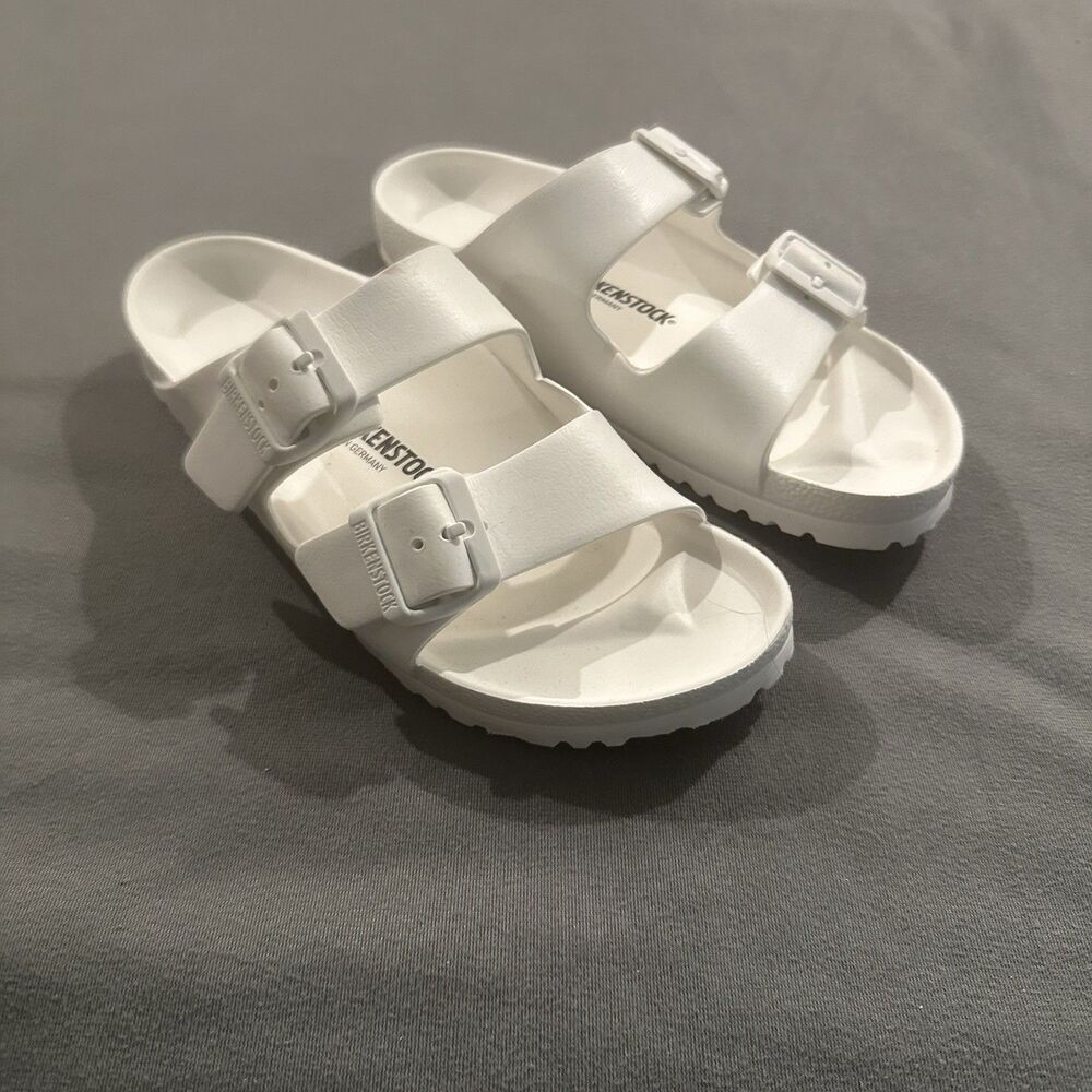 Birkenstock Arizona Eva Sandals Womens 9 40 Slides Slip On Triple White Casual